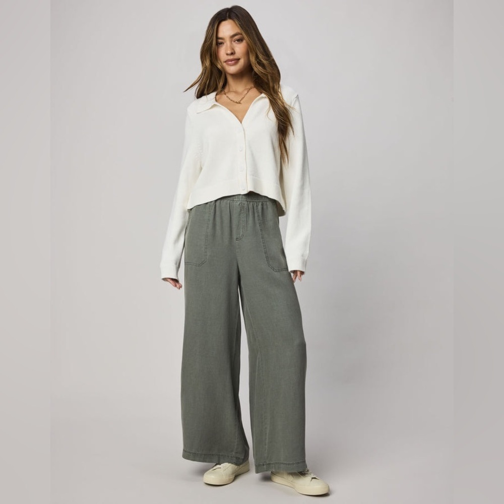 "Splendid" Linen Blend wide leg pants size Large